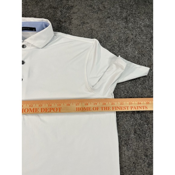 Greyson Golf Polo Shirt Mens Medium Arctic White Performance Stretch - Picture 6 of 7